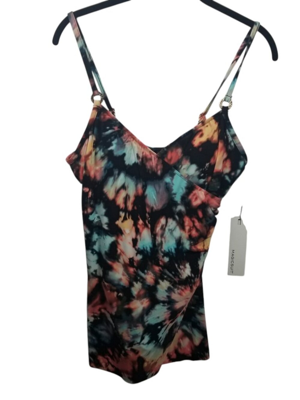 NWT Magicsuit Baha Beach Willow Women's Black Multi One-Piece Swimsuit Sz 10